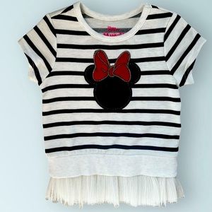 Toddler girl Minnie Mouse shirt with tulle detail